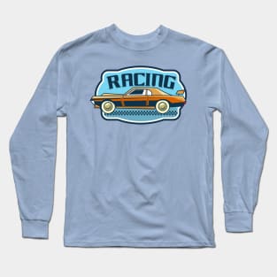 Retro Car Cartoon Badge Long Sleeve T-Shirt